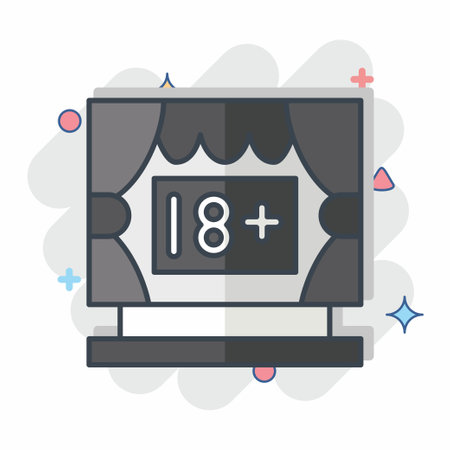 Icon Age. related to Theatre Gradient symbol. comic style. simple design editable. simple illustrationのイラスト素材