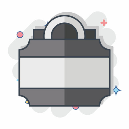 Icon Lightbox. related to Theatre Gradient symbol. comic style. simple design editable. simple illustrationのイラスト素材