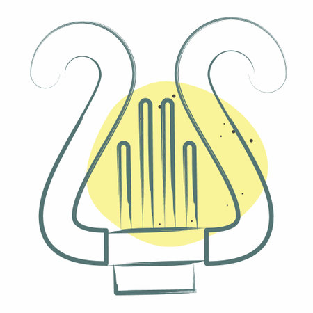 Icon Lyre. related to Theatre Gradient symbol. Color Spot Style. simple design editable. simple illustrationのイラスト素材