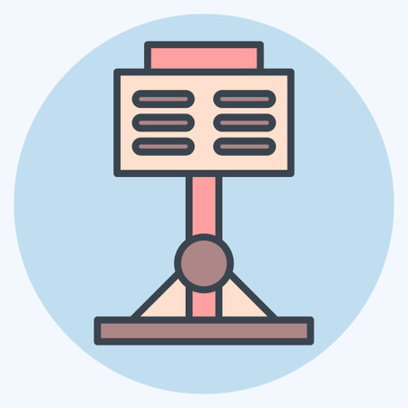 Icon Music Stand. related to Theatre Gradient symbol. color mate style. simple design editable. simple illustrationのイラスト素材