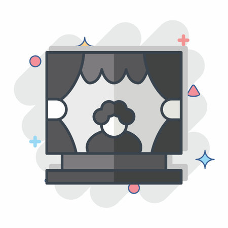 Icon Performance. related to Theatre Gradient symbol. comic style. simple design editable. simple illustrationのイラスト素材