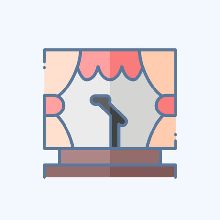 Icon Stage. related to Theatre Gradient symbol. doodle style. simple design editable. simple illustrationのイラスト素材