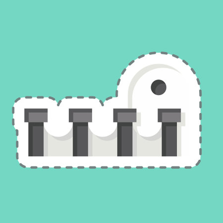 Sticker line cut Theatre. related to Theatre Gradient symbol. simple design editable. simple illustration 1のイラスト素材