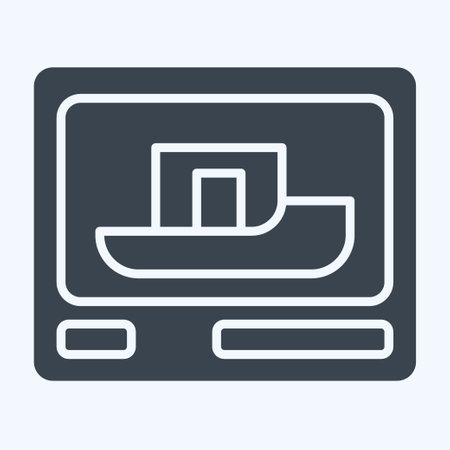 Icon 3D Printing. related to Future Technology symbol. glyph style. simple design editable. simple illustrationのイラスト素材