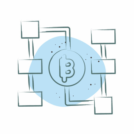 Icon Blockchain. related to Future Technology symbol. Color Spot Style. simple design editable. simple illustrationのイラスト素材