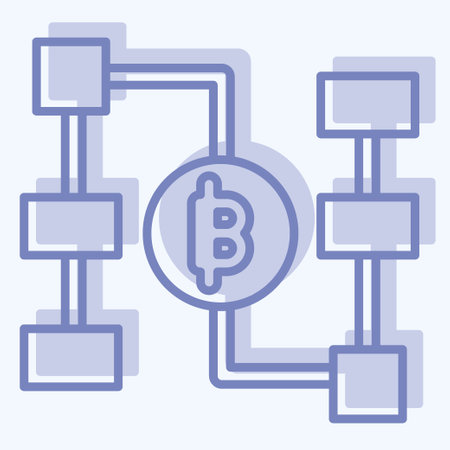 Icon Blockchain. related to Future Technology symbol. two tone style. simple design editable. simple illustrationのイラスト素材