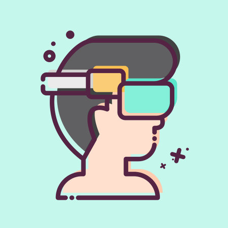 Icon Hi-Tech Glasses. related to Future Technology symbol. MBE style. simple design editable. simple illustrationのイラスト素材