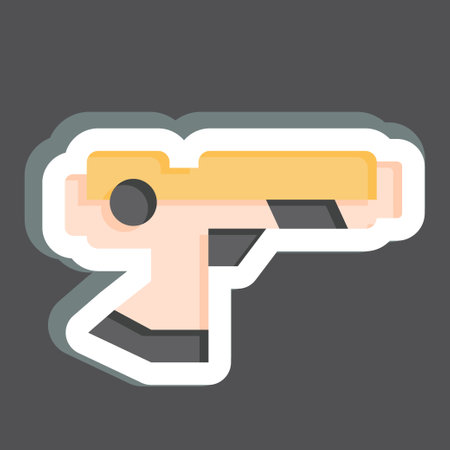 Sticker Hi-Tech Weapons. related to Future Technology symbol. simple design editable. simple illustrationのイラスト素材