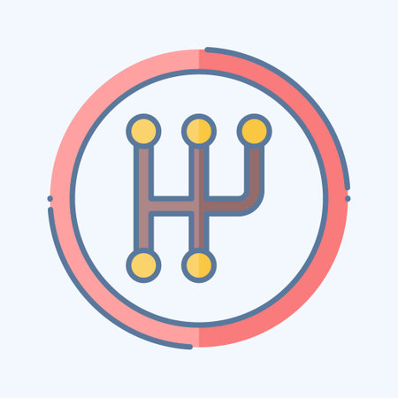 Icon Manual Transmission. related to Car ,Automotive symbol. doodle style. simple design editable. simple illustrationのイラスト素材