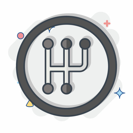 Icon Manual Transmission. related to Car ,Automotive symbol. comic style. simple design editable. simple illustrationのイラスト素材
