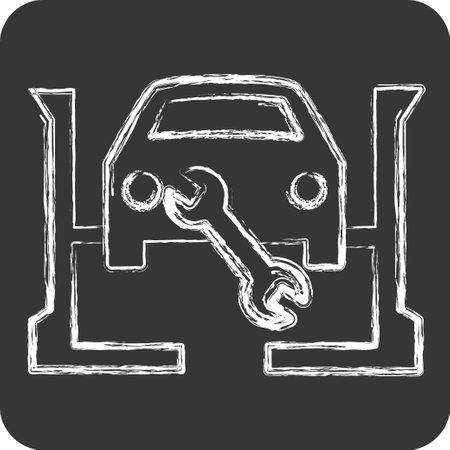 Icon Service. related to Car ,Automotive symbol. chalk Style. simple design editable. simple illustrationのイラスト素材