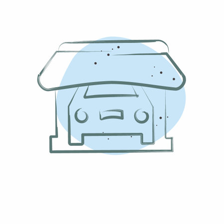 Icon Shop. related to Car ,Automotive symbol. Color Spot Style. simple design editable. simple illustrationのイラスト素材