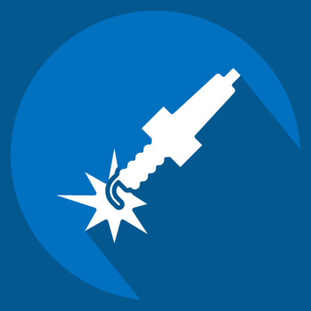 Icon Spark Plug. related to Car ,Automotive symbol. long shadow style. simple design editable. simple illustrationのイラスト素材