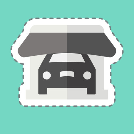 Sticker line cut Shop. related to Car ,Automotive symbol. simple design editable. simple illustrationのイラスト素材
