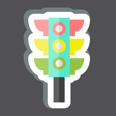 Sticker Road Traffic. related to Car ,Automotive symbol. simple design editable. simple illustrationのイラスト素材