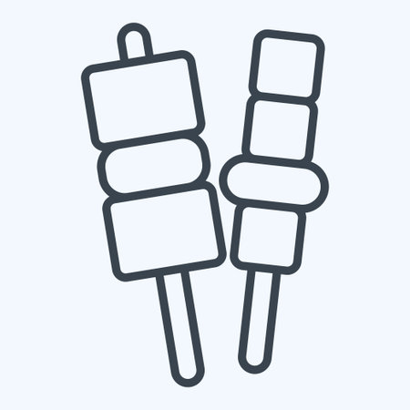 Icon Barbecue. related to Breakfast symbol. line style. simple design editable. simple illustrationのイラスト素材
