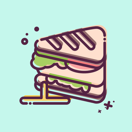 Icon Sandwich. related to Breakfast symbol. MBE style. simple design editable. simple illustrationのイラスト素材