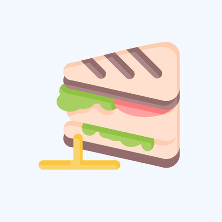 Icon Sandwich. related to Breakfast symbol. flat style. simple design editable. simple illustrationのイラスト素材