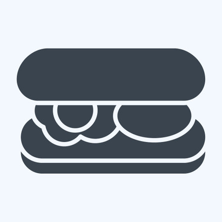 Icon Submarine Roll. related to Breakfast symbol. glyph style. simple design editable. simple illustrationのイラスト素材
