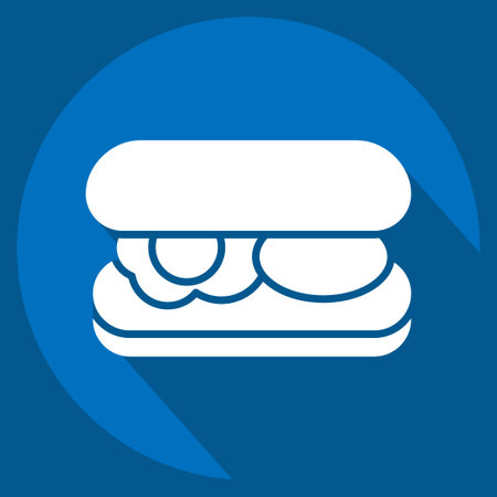 Icon Submarine Roll. related to Breakfast symbol. long shadow style. simple design editable. simple illustrationのイラスト素材