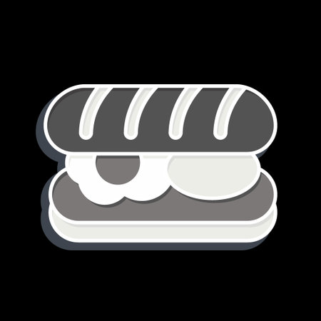 Icon Submarine Roll. related to Breakfast symbol. glossy style. simple design editable. simple illustrationのイラスト素材