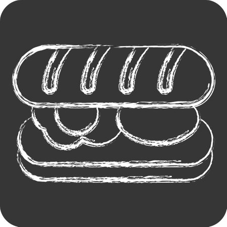 Icon Submarine Roll. related to Breakfast symbol. chalk Style. simple design editable. simple illustrationのイラスト素材