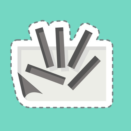 Sticker line cut French Fries. related to Breakfast symbol. simple design editable. simple illustrationのイラスト素材