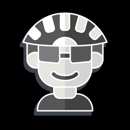 Icon Cyclist related to Bicycle symbol. glossy style. simple design editable. simple illustrationのイラスト素材