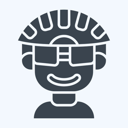 Icon Cyclist related to Bicycle symbol. glyph style. simple design editable. simple illustrationのイラスト素材