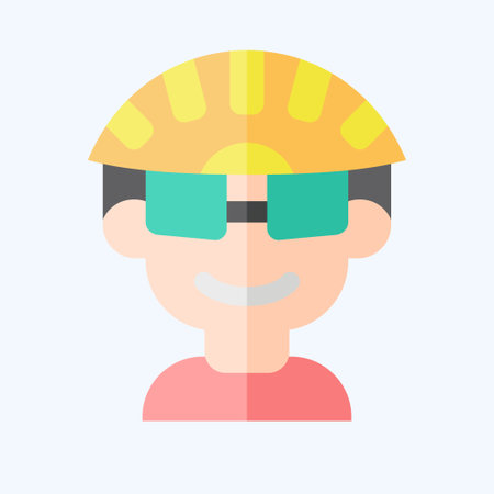Icon Cyclist related to Bicycle symbol. flat style. simple design editable. simple illustrationのイラスト素材