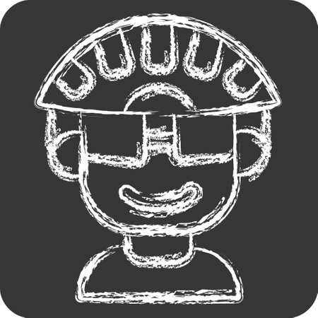 Icon Cyclist related to Bicycle symbol. chalk Style. simple design editable. simple illustrationのイラスト素材