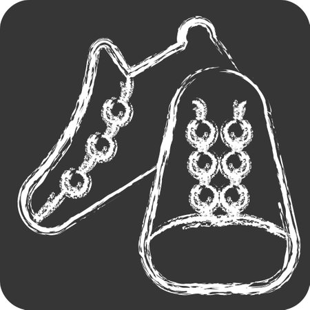 Icon Shoes related to Bicycle symbol. chalk Style. simple design editable. simple illustrationのイラスト素材