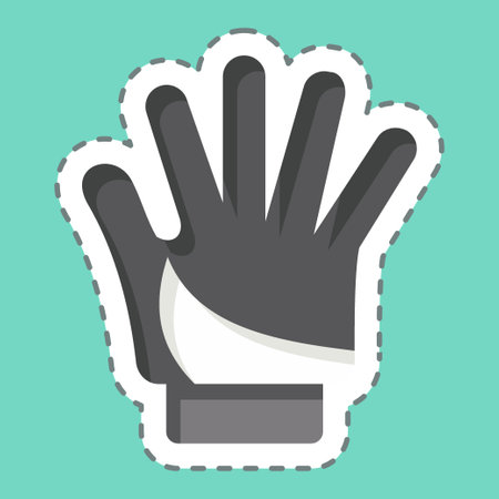 Sticker line cut Glove related to Bicycle symbol. simple design editable. simple illustrationのイラスト素材