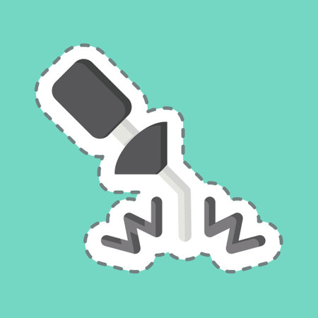 Sticker line cut Equipment 2. related to Welder Equipment symbol. simple design editable. simple illustrationのイラスト素材