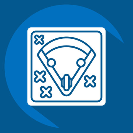 Icon Baseball Tactic. related to Baseball symbol. long shadow style. simple design editable. simple illustrationのイラスト素材