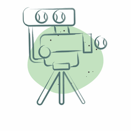 Icon Pitching Machines. related to Baseball symbol. Color Spot Style. simple design editable. simple illustrationのイラスト素材