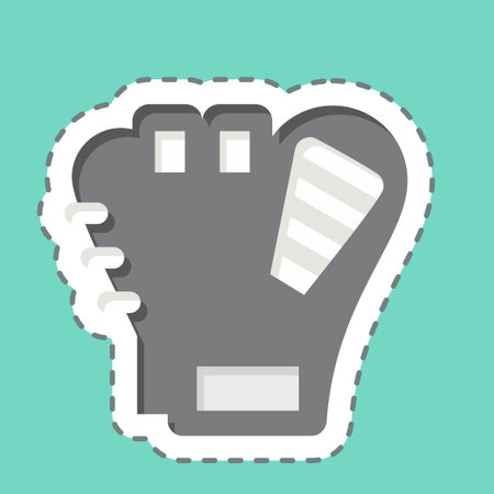 Sticker line cut Synthetic Baseball Glove. related to Baseball symbol. simple design editable. simple illustrationのイラスト素材