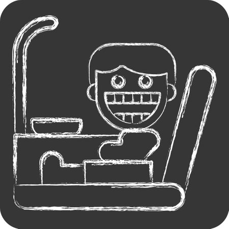 Icon Dentist Chair. related to Dentist symbol. chalk Style. simple design editable. simple illustrationのイラスト素材
