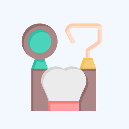 Icon Dental Hygiene Tool. related to Dentist symbol. flat style. simple design editable. simple illustrationのイラスト素材