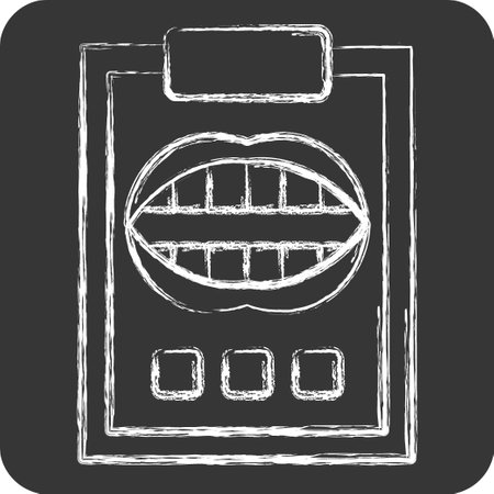Icon Dental Report. related to Dentist symbol. chalk Style. simple design editable. simple illustrationのイラスト素材