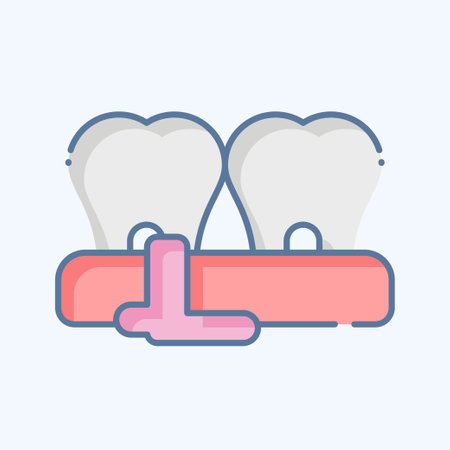 Icon Gingivitis. related to Dentist symbol. doodle style. simple design editable. simple illustrationのイラスト素材