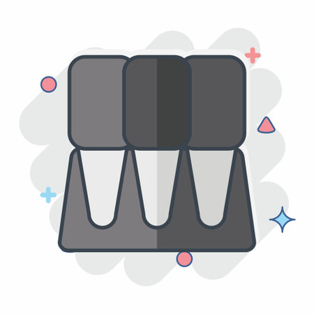 Icon Incisor. related to Dentist symbol. comic style. simple design editable. simple illustrationのイラスト素材