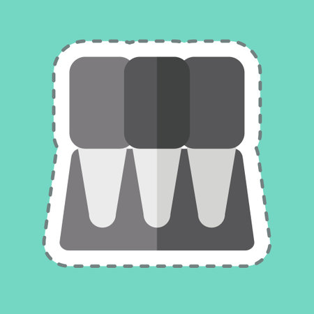 Sticker line cut Incisor. related to Dentist symbol. simple design editable. simple illustrationのイラスト素材