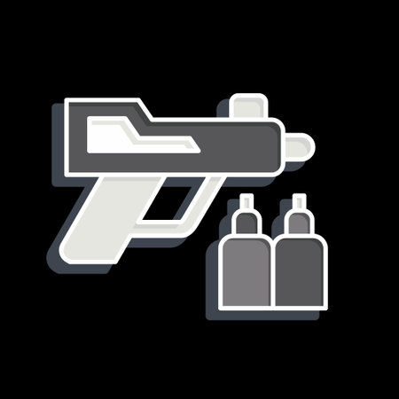 Icon Gun. related to Poison symbol. glossy style. simple design editable. simple illustrationのイラスト素材
