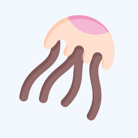 Icon Jellyfish. related to Poison symbol. flat style. simple design editable. simple illustrationのイラスト素材