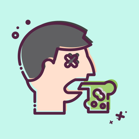 Icon Vomiting. related to Poison symbol. MBE style. simple design editable. simple illustrationのイラスト素材
