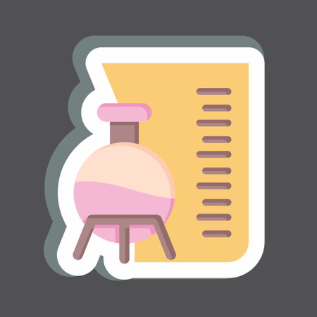 Sticker Laboratory. related to Poison symbol. simple design editable. simple illustrationのイラスト素材