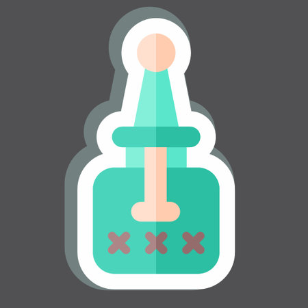 Sticker Poison 1. related to Poison symbol. simple design editable. simple illustrationのイラスト素材