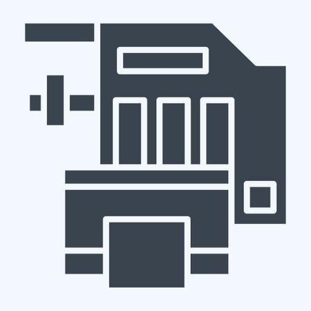 Icon Engine Cooling System. related to Car Maintenance symbol. glyph style. simple design editable. simple illustrationのイラスト素材