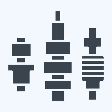 Icon Glow Plug. related to Car Maintenance symbol. glyph style. simple design editable. simple illustrationのイラスト素材